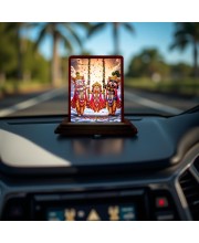 Car Desk/Table Top Lord Jagannath Wooden Photo Stand 3x4 Inches, Compact & Stylish Spiritual Display For Car, Home & Office (Pack Of 1) (F14499)