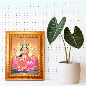 Goddess Gayathri Devi Golden Designer Photo Frame | 10x14 Inch Religious Wall Hanging Frame For Home & Office Decoration | Hindu Deity Goddess Gayathri Devi Spiritual Gift Item Goddess Gayathri Devi Golden Designer Photo Frame | 10x14 Inch Religious Wall Hanging Frame For Home & Office Decoration | Hindu Deity Goddess Gayathri Devi Spiritual Gift Item