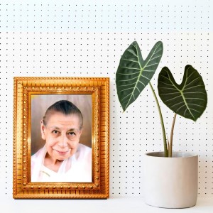 Mirra Alfassa Golden Designer Photo Frame | 16x20 Inch Religious Wall Hanging Frame For Home & Office Decoration | Hindu Deity Spiritual Gift Item Mirra Alfassa Golden Designer Photo Frame | 16x20 Inch Religious Wall Hanging Frame For Home & Office Decoration | Hindu Deity Spiritual Gift Item