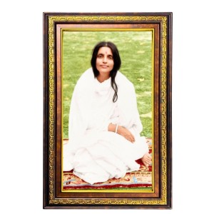 Anandamayi Digital Golden Balck Color Photo Frame | Hindu Religious Wall Decor | 10x16 Inches - Inspirational Wall Art For Office, Home Decor - Ideal Spiritual Gift (F16643)