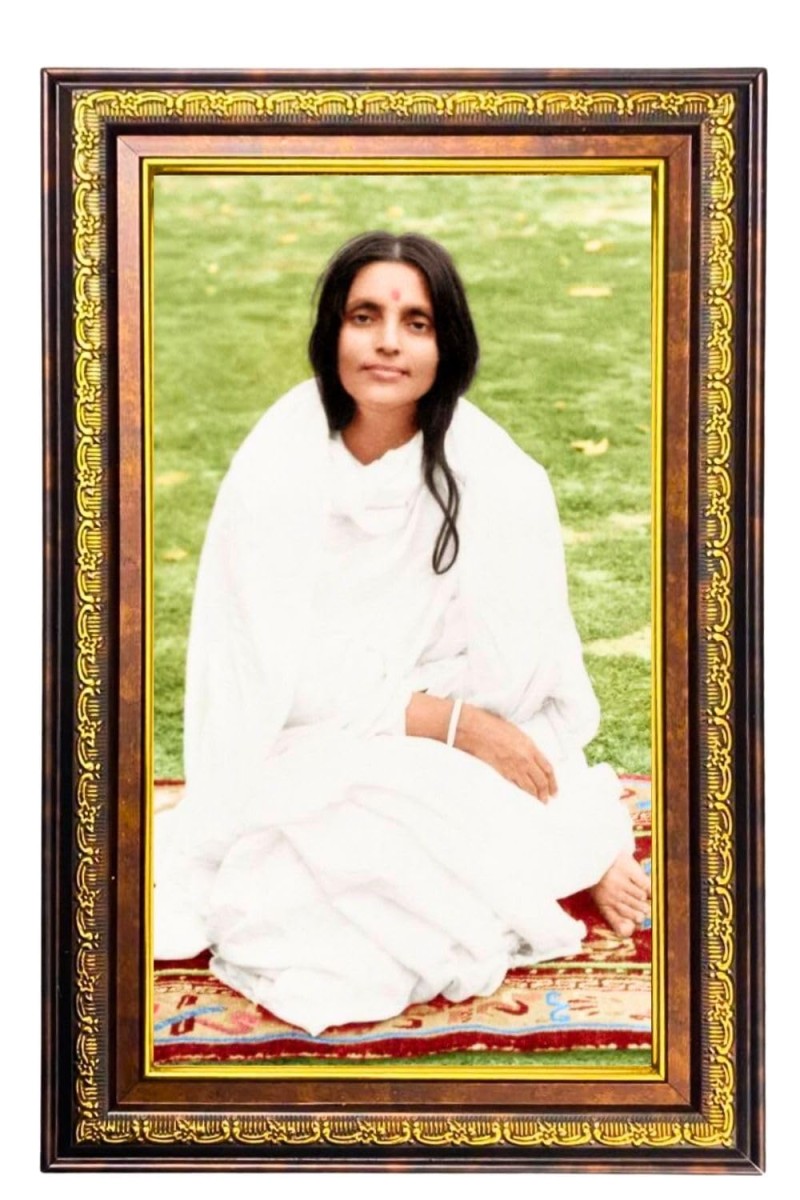 Anandamayi Digital Golden Balck Color Photo Frame | Hindu Religious Wall Decor | 10x16 Inches - Inspirational Wall Art For Office, Home Decor - Ideal Spiritual Gift (F16643)