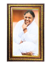 Sri Mata Amritanandamayi Devi Digital Golden Balck Color Photo Frame | Hindu Religious Wall Decor | 10x16 Inches - Inspirational Wall Art For Office, Home Decor - Ideal Spiritual Gift (F16633)