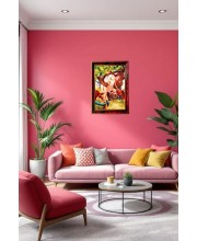 Sri Chaitanya Mahaprabhu Photo Frame For Wall & Table | 7x9 Inch Golden Cherry Finish | Decorative Sri Chaitanya Mahaprabhu Photo Frame For Home, Office & Pooja Room (F11551)