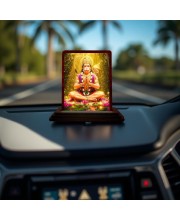 Car Desk/Table Top Lord Hanuman Wooden Photo Stand 3x4 Inches, Compact & Stylish Spiritual Display For Car, Home & Office (Pack Of 1) (F14617)