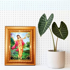 Sri Chaitanya Mahaprabhu Golden Designer Photo Frame | 10x14 Inch Religious Wall Hanging Frame For Home & Office Decoration | Hindu Deity Spiritual Gift Item Sri Chaitanya Mahaprabhu Golden Designer Photo Frame | 10x14 Inch Religious Wall Hanging Frame For Home & Office Decoration | Hindu Deity Spiritual Gift Item