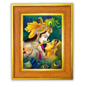 Radha Krishna Photo Frame 12x16 Inches-Brown Wooden Frame For Home, Office & Temple Decoration And Gifting (F6435) Radha Krishna Photo Frame 12x16 Inches-Brown Wooden Frame For Home, Office & Temple Decoration And Gifting (F6435)