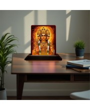 Car Desk/Table Top Lord Shubramanya Wooden Photo Stand 3x4 Inches, Compact & Stylish Spiritual Display For Car, Home & Office (Pack Of 1) (F15157)