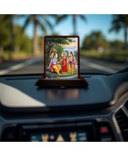 Car Desk/Table Top Lord Rama Sita And Lakshman Wooden Photo Stand 3x4 Inches, Compact & Stylish Spiritual Display For Car, Home & Office (Pack Of 1) (F14295)