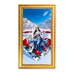 Mata Durga Digital Golden Color Photo Frame | Hindu Religious Wall Decor | 10x17 Inches - Inspirational Wall Art For Office, Home Decor - Ideal Spiritual Gift (F10363) Mata Durga Digital Golden Color Photo Frame | Hindu Religious Wall Decor | 10x17 Inches - Inspirational Wall Art For Office, Home Decor - Ideal Spiritual Gift (F10363)