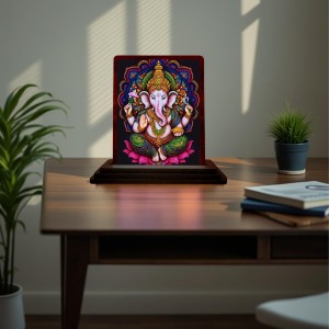 Car Desk/Table Top Lord Ganesha Wooden Photo Stand 3x4 Inches, Compact & Stylish Spiritual Display For Car, Home & Office (Pack Of 1) (F15073) Car Desk/Table Top Lord Ganesha Wooden Photo Stand 3x4 Inches, Compact & Stylish Spiritual Display For Car, Home & Office (Pack Of 1) (F15073)