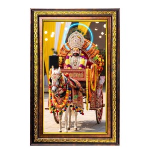 KhatuShyam Digital Golden Balck Color Photo Frame | Hindu Religious Wall Decor | 10x16 Inches - Inspirational Wall Art For Office, Home Decor - Ideal Spiritual Gift (F16676)