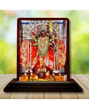 Car Desk/Table Top Maa Kali Wooden Photo Stand 3x4 Inches, Compact & Stylish Spiritual Display For Car, Home & Office (Pack Of 1) (F15061)