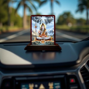 Car Desk/Table Top Lord Shiva Wooden Photo Stand 3x4 Inches, Compact & Stylish Spiritual Display For Car, Home & Office (Pack Of 1) (F14530) Car Desk/Table Top Lord Shiva Wooden Photo Stand 3x4 Inches, Compact & Stylish Spiritual Display For Car, Home & Office (Pack Of 1) (F14530)