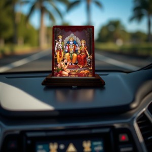 Car Desk/Table Top Lord Rama Darbar Wooden Photo Stand 3x4 Inches, Compact & Stylish Spiritual Display For Car, Home & Office (Pack Of 1) (F14294) Car Desk/Table Top Lord Rama Darbar Wooden Photo Stand 3x4 Inches, Compact & Stylish Spiritual Display For Car, Home & Office (Pack Of 1) (F14294)