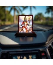Car Desk/Table Top Lord Parvathi Maatha Wooden Photo Stand 3x4 Inches, Compact & Stylish Spiritual Display For Car, Home & Office (Pack Of 1) (F14416)