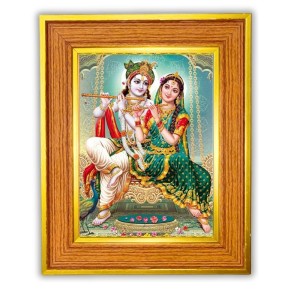 Divine Radha And Krishna Photo Frame 10x14 Inches-Brown Wooden Frame For Home, Office & Temple Decoration And Gifting (F6436) Divine Radha And Krishna Photo Frame 10x14 Inches-Brown Wooden Frame For Home, Office & Temple Decoration And Gifting (F6436)