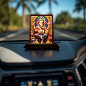 Car Desk/Table Top Lord Ganesha Wooden Photo Stand 3x4 Inches, Compact & Stylish Spiritual Display For Car, Home & Office (Pack Of 1) (F14160) Car Desk/Table Top Lord Ganesha Wooden Photo Stand 3x4 Inches, Compact & Stylish Spiritual Display For Car, Home & Office (Pack Of 1) (F14160)
