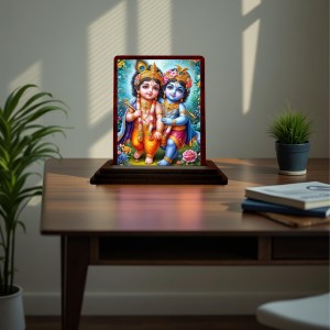 Car Desk/Table Top Lord Bal Krishna Wooden Photo Stand 3x4 Inches, Compact & Stylish Spiritual Display For Car, Home & Office (Pack Of 1) (F15131) Car Desk/Table Top Lord Bal Krishna Wooden Photo Stand 3x4 Inches, Compact & Stylish Spiritual Display For Car, Home & Office (Pack Of 1) (F15131)