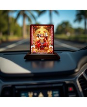 Car Desk/Table Top Lord Hanuman Wooden Photo Stand 3x4 Inches, Compact & Stylish Spiritual Display For Car, Home & Office (Pack Of 1) (F14288)