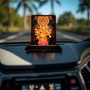 Car Desk/Table Top Lord Ganesha Wooden Photo Stand 3x4 Inches, Compact & Stylish Spiritual Display For Car, Home & Office (Pack Of 1) (F15075) Car Desk/Table Top Lord Ganesha Wooden Photo Stand 3x4 Inches, Compact & Stylish Spiritual Display For Car, Home & Office (Pack Of 1) (F15075)