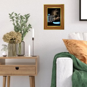 Buddha Photo Frame 10x14 Inches-Brown Wooden Frame For Home, Office & Temple Decoration And Gifting (F6323)