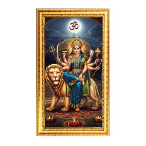 Mata Durga Digital Golden Color Photo Frame | Hindu Religious Wall Decor | 10x17 Inches - Inspirational Wall Art For Office, Home Decor - Ideal Spiritual Gift (F10232) Mata Durga Digital Golden Color Photo Frame | Hindu Religious Wall Decor | 10x17 Inches - Inspirational Wall Art For Office, Home Decor - Ideal Spiritual Gift (F10232)