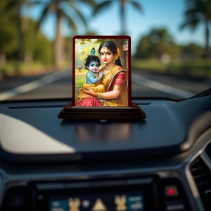 Car Desk/Table Top Yashodha With Krishna Wooden Photo Stand 3x4 Inches, Compact & Stylish Spiritual Display For Car, Home & Office (Pack Of 1) (F14633) Car Desk/Table Top Yashodha With Krishna Wooden Photo Stand 3x4 Inches, Compact & Stylish Spiritual Display For Car, Home & Office (Pack Of 1) (F14633)
