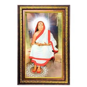 Sarada Devi Digital Golden Balck Color Photo Frame | Hindu Religious Wall Decor | 10x16 Inches - Inspirational Wall Art For Office, Home Decor - Ideal Spiritual Gift (F16637)