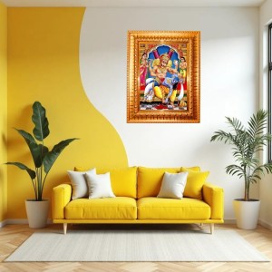 Lord Narashimha Golden Designer Photo Frame | 12x16 Inch Religious Wall Hanging Frame For Home & Office Decoration | Hindu Deity Spiritual Gift Item Lord Narashimha Golden Designer Photo Frame | 12x16 Inch Religious Wall Hanging Frame For Home & Office Decoration | Hindu Deity Spiritual Gift Item