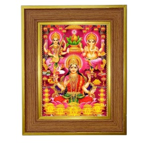 Lord Lakhsmi & Ganesha Photo Frame 10x14 Inches-Brown Wooden Frame For Home, Office & Temple Decoration And Gifting (F6359) Lord Lakhsmi & Ganesha Photo Frame 10x14 Inches-Brown Wooden Frame For Home, Office & Temple Decoration And Gifting (F6359)