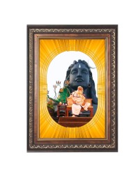 Sadhguruu Spiritual Guru Digital Photo In Designer Frame, Size 8x12 Inch | Hindu Religious Picture For Home Temple, Office & Gift | Wall Art & Pooja Decor (F10476)