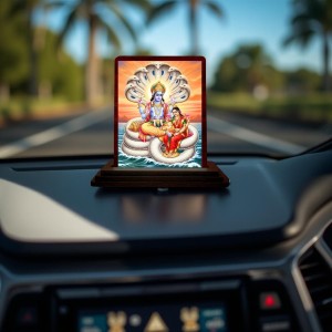 Car Desk/Table Top Lord Vishnu Lakshmi Wooden Photo Stand 3x4 Inches, Compact & Stylish Spiritual Display For Car, Home & Office (Pack Of 1) (F14571) Car Desk/Table Top Lord Vishnu Lakshmi Wooden Photo Stand 3x4 Inches, Compact & Stylish Spiritual Display For Car, Home & Office (Pack Of 1) (F14571)