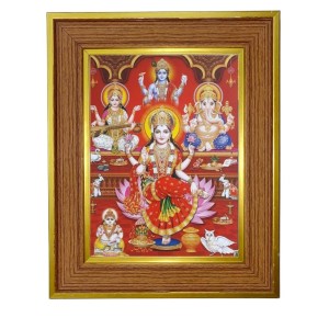Maha Lakhsmi Photo Frame 10x14 Inches-Brown Wooden Frame For Home, Office & Temple Decoration And Gifting (F6352) Maha Lakhsmi Photo Frame 10x14 Inches-Brown Wooden Frame For Home, Office & Temple Decoration And Gifting (F6352)