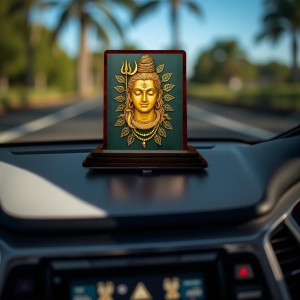 Car Desk/Table Top Lord Shiva Wooden Photo Stand 3x4 Inches, Compact & Stylish Spiritual Display For Car, Home & Office (Pack Of 1) (F15153) Car Desk/Table Top Lord Shiva Wooden Photo Stand 3x4 Inches, Compact & Stylish Spiritual Display For Car, Home & Office (Pack Of 1) (F15153)
