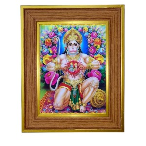 Lord Hanuman Photo Frame 10x14 Inches-Brown Wooden Frame For Home, Office & Temple Decoration And Gifting (F6360) Lord Hanuman Photo Frame 10x14 Inches-Brown Wooden Frame For Home, Office & Temple Decoration And Gifting (F6360)