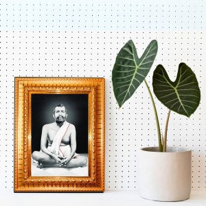 Sri Ramkrishna Golden Designer Photo Frame | 10x14 Inch Religious Wall Hanging Frame For Home & Office Decoration | Hindu Deity Spiritual Gift Item Sri Ramkrishna Golden Designer Photo Frame | 10x14 Inch Religious Wall Hanging Frame For Home & Office Decoration | Hindu Deity Spiritual Gift Item