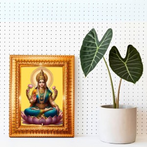 Lord Vishnu Golden Designer Photo Frame | 18x22 Inch Religious Wall Hanging Frame For Home, Office Decoration and Spiritual Gift Item (M6)