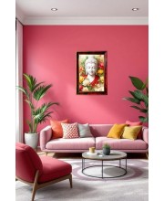 Serene Buddha Photo Frame For Wall & Table | 7x9 Inch Golden Cherry Finish | Decorative Serene Buddha Photo Frame For Home, Office & Pooja Room (F11396)