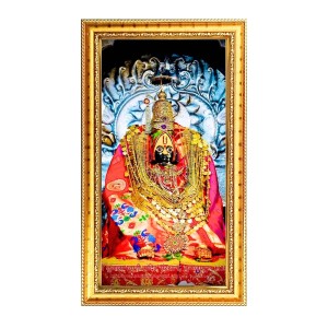Tulja Bhavani Digital Golden Color Photo Frame | Hindu Religious Wall Decor | 8x15 Inches - Inspirational Wall Art For Office, Home Decor - Ideal Spiritual Gift (F10347)