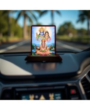 Car Desk/Table Top Lord Hanuman With Sita Rama Wooden Photo Stand 3x4 Inches, Compact & Stylish Spiritual Display For Car, Home & Office (Pack Of 1) (F14539)