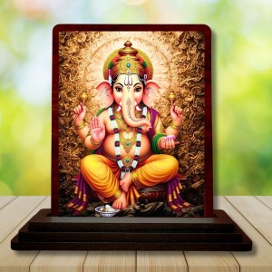 Car Desk/Table Top Lord Ganesha Wooden Photo Stand 3x4 Inches, Compact & Stylish Spiritual Display For Car, Home & Office (Pack Of 1) (F14158) Car Desk/Table Top Lord Ganesha Wooden Photo Stand 3x4 Inches, Compact & Stylish Spiritual Display For Car, Home & Office (Pack Of 1) (F14158)