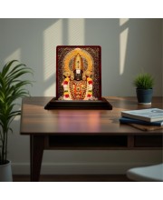 Car Desk/Table Top Lord Balaji Wooden Photo Stand 3x4 Inches, Compact & Stylish Spiritual Display For Car, Home & Office (Pack Of 1) (F15156)