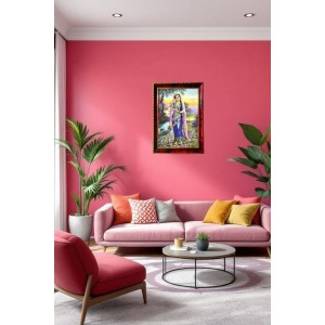 Radha Rani Ji Photo Frame For Wall & Table | 7x9 Inch Golden Cherry Finish | Decorative Radha Rani Ji Photo Frame For Home, Office & Pooja Room (F11644)