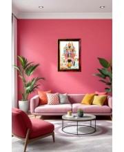 Maa Kali With Sarada Devi And Paramahamsa Photo Frame For Wall & Table | 7x9 Inch Golden Cherry Finish | Decorative Maa Kali With Sarada Devi And Paramahamsa Photo Frame For Home, Office & Pooja Room