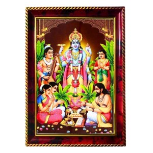Satyanarayana Photo Frame For Wall & Table | 7x9 Inch Golden Cherry Finish | Decorative Satyanarayana Photo Frame For Home, Office & Pooja Room (F11842) Satyanarayana Photo Frame For Wall & Table | 7x9 Inch Golden Cherry Finish | Decorative Satyanarayana Photo Frame For Home, Office & Pooja Room (F11842)
