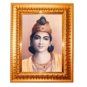 Bhagavan Krishna Golden Designer Photo Frame | 16x20 Inch Religious Wall Hanging Frame For Home & Office Decoration | Hindu Deity Spiritual Gift Item Bhagavan Krishna Golden Designer Photo Frame | 16x20 Inch Religious Wall Hanging Frame For Home & Office Decoration | Hindu Deity Spiritual Gift Item