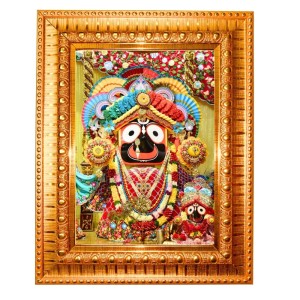 Jaai Jaganaath Golden Designer Photo Frame | 12x16 Inch Religious Wall Hanging Frame For Home & Office Decoration | Hindu Deity Spiritual Gift Item Jaai Jaganaath Golden Designer Photo Frame | 12x16 Inch Religious Wall Hanging Frame For Home & Office Decoration | Hindu Deity Spiritual Gift Item