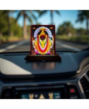 Car Desk/Table Top Goddess Maa Kali Wooden Photo Stand 3x4 Inches, Compact & Stylish Spiritual Display For Car, Home & Office (Pack Of 1) (F14178)