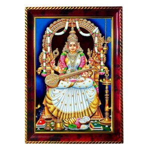 Maa Saraswathi Photo Frame For Wall & Table | 7x9 Inch Golden Cherry Finish | Decorative Maa Saraswathi Photo Frame For Home, Office & Pooja Room (F11854) Maa Saraswathi Photo Frame For Wall & Table | 7x9 Inch Golden Cherry Finish | Decorative Maa Saraswathi Photo Frame For Home, Office & Pooja Room (F11854)