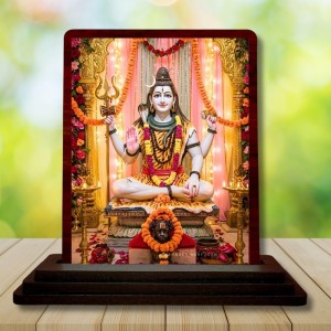 Car Desk/Table Top Lord Shiva Wooden Photo Stand 3x4 Inches, Compact & Stylish Spiritual Display For Car, Home & Office (Pack Of 1) (F14312) Car Desk/Table Top Lord Shiva Wooden Photo Stand 3x4 Inches, Compact & Stylish Spiritual Display For Car, Home & Office (Pack Of 1) (F14312)